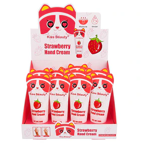 Caja de 12 Cremas de Manos Kiss Beauty 30 g - Strawberry 