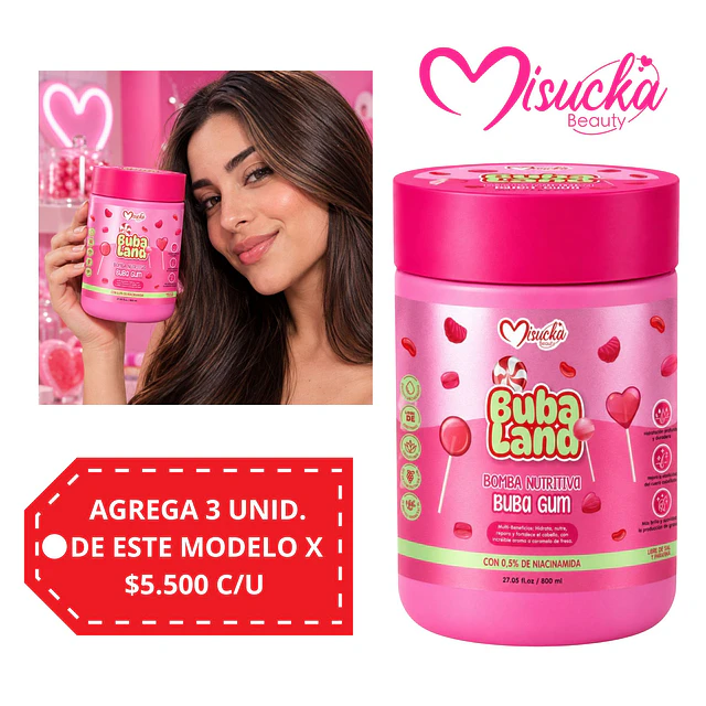 Bomba Nutritiva Capilar Misucka Buba Land 800 ml - Buba Gum