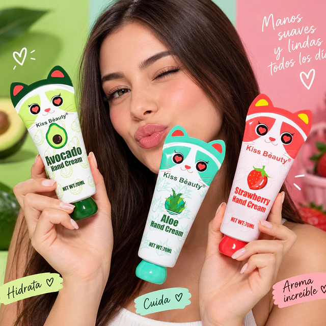 Crema de manos Kiss Beauty 70 ml - Aloe Vera.