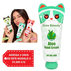 Crema de manos Kiss Beauty 70 ml - Aloe Vera.