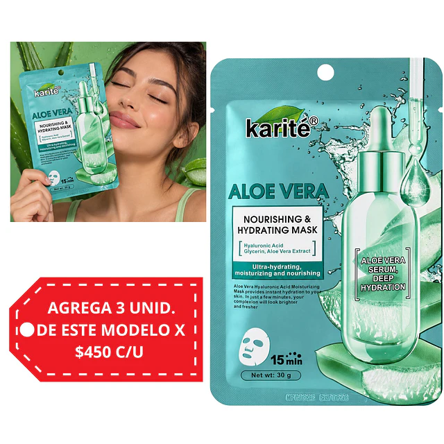Mascarilla Facial Karite 30 g - Aloe Vera.
