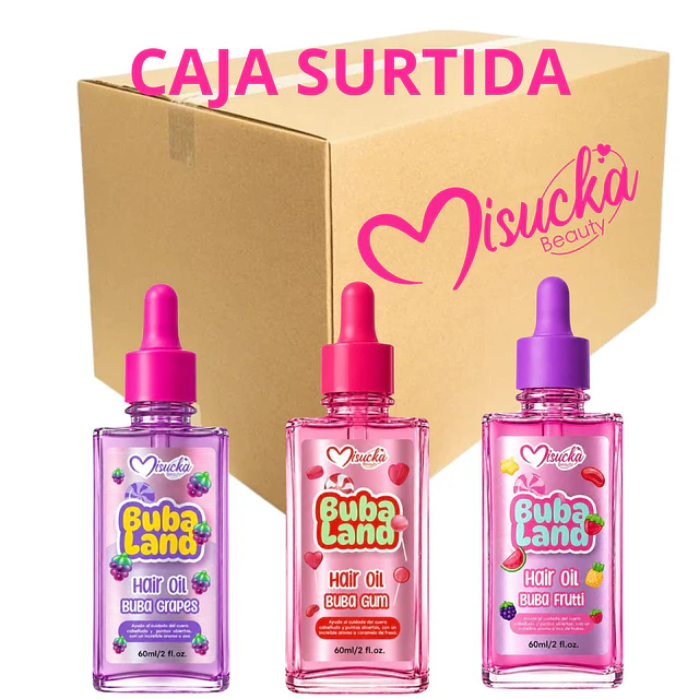 Caja de 24 Aceites Capilares Misucka Buba Land 60 ml - AROMAS SURTIDOS 