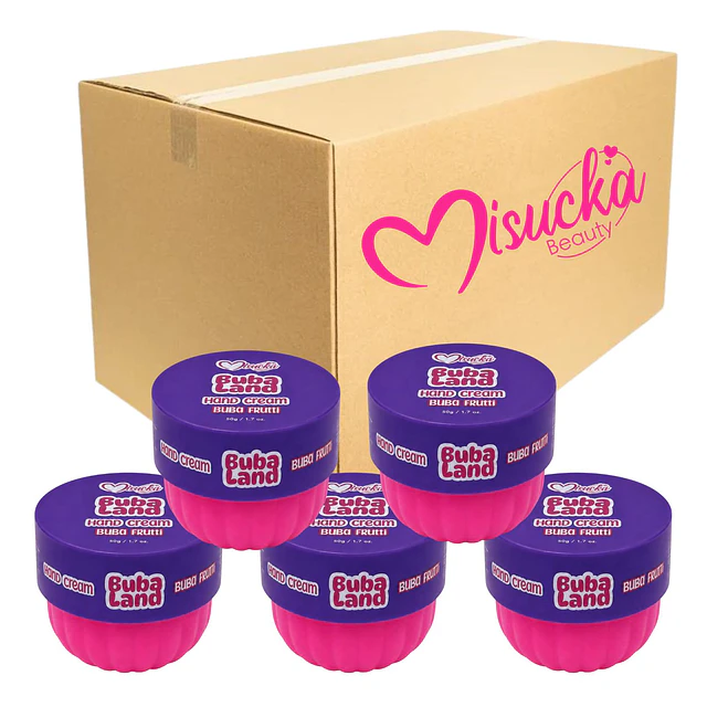 Caja de 12 Cremas de Manos Misucka Buba Land 50 g - Buba Frutti