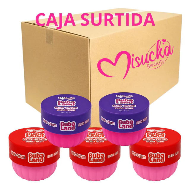 Caja de 36  Cremas de Manos Misucka Buba Land 50 g - SURTIDAS