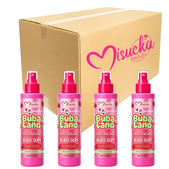 Caja de 12  Protectores de Calor y desenredante Misucka Buba Land 180 ml - Buba Gum
