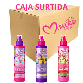 Caja de 24  Protectores de Calor y desenredante Misucka Buba Land 180 ml - SURTIDOS