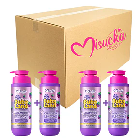 Caja de 12 Pack Shampoo y Acondicionador Misucka Buba Land 400 ml - Buba Grapes