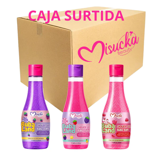 Caja de 24 Gel de Ducha Misucka Buba Land 350 ml - SURTIDOS