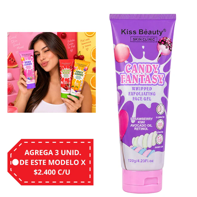 Gel Exfoliante Facial Kiss Beauty 120 g - Candy Fantasy.