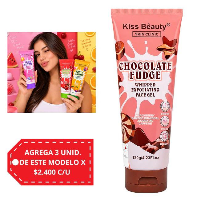 Gel Exfoliante Facial Kiss Beauty 120 g - Chocolate Fudge.
