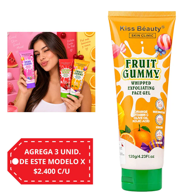 Gel Exfoliante Facial Kiss Beauty 120 g - Fruit Gummy