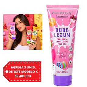 Gel Exfoliante Facial Kiss Beauty 120 g - Bubblegum. 