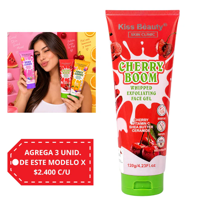 Gel Hidratante Facial Kiss Beauty 120 g - Cherry Boom. 