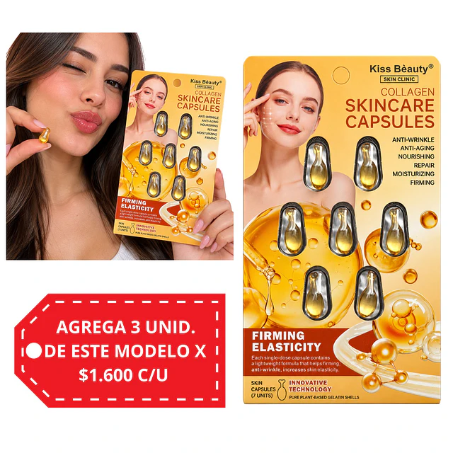 Cápsulas Faciales Kiss Beauty Cólageno 7 Unidades 