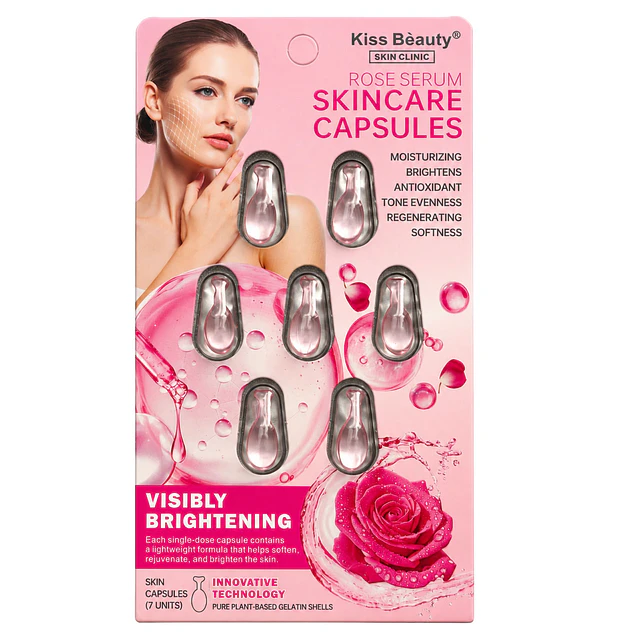 Cápsulas Faciales Kiss Beauty Sérum de Rosa 7 Unidades 