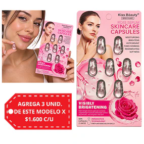 Cápsulas Faciales Kiss Beauty Sérum de Rosa 7 Unidades 