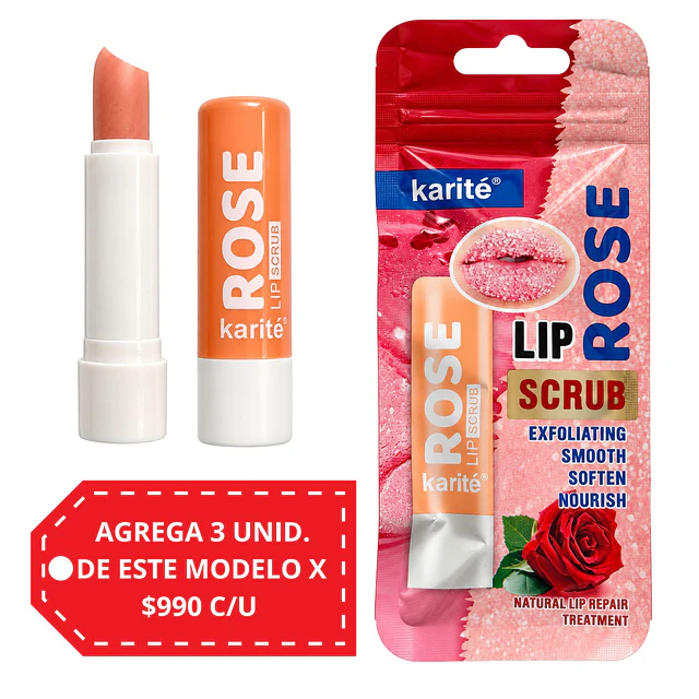 Exfoliante Labial Karité Lip Scrub - Rose 