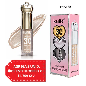 Iluminador Líquido Perlado Karité SPF 30+ - Tono 01 