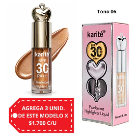 Iluminador Líquido Perlado Karité SPF 30 + - Tono 06