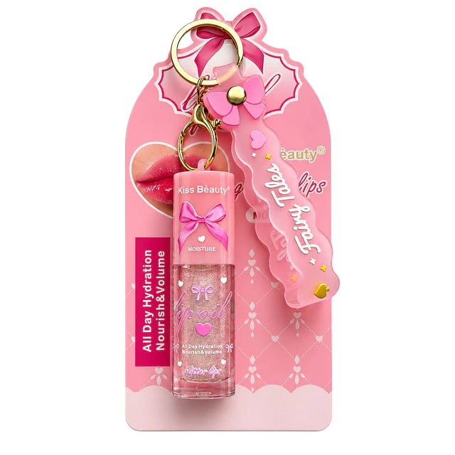 Aceite Labial Hidratante Kiss Beauty con Llavero - Tono 01 