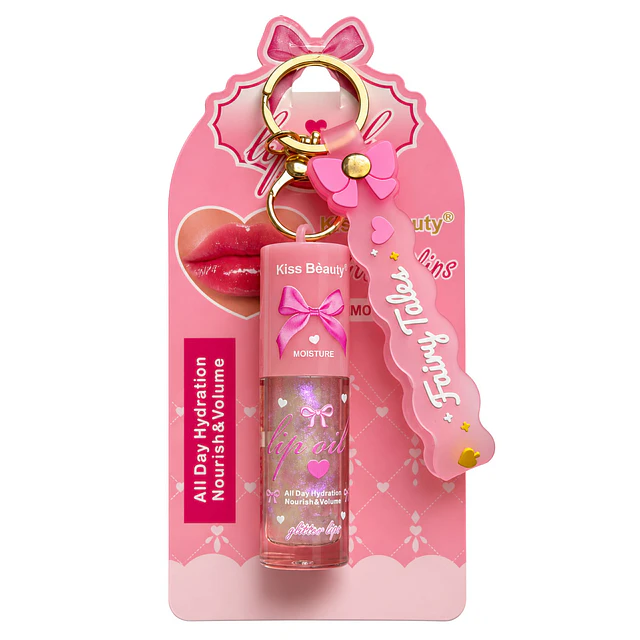 Aceite Labial Hidratante Kiss Beauty con Llavero - Tono 02