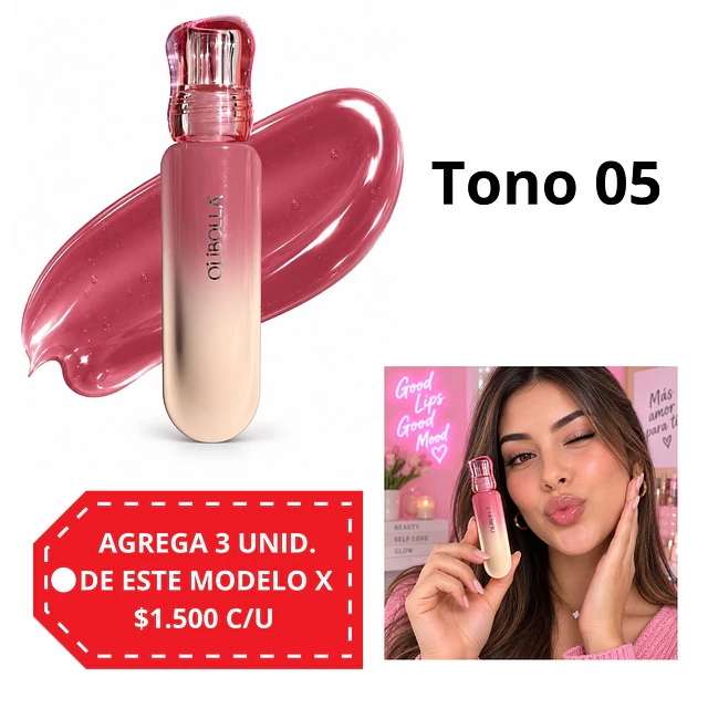 Gloss Labial Hidratante Olibolla Efecto Brillante - Tono 05