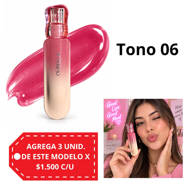 Gloss Labial Hidratante Olibolla Efecto Brillante - Tono 06 