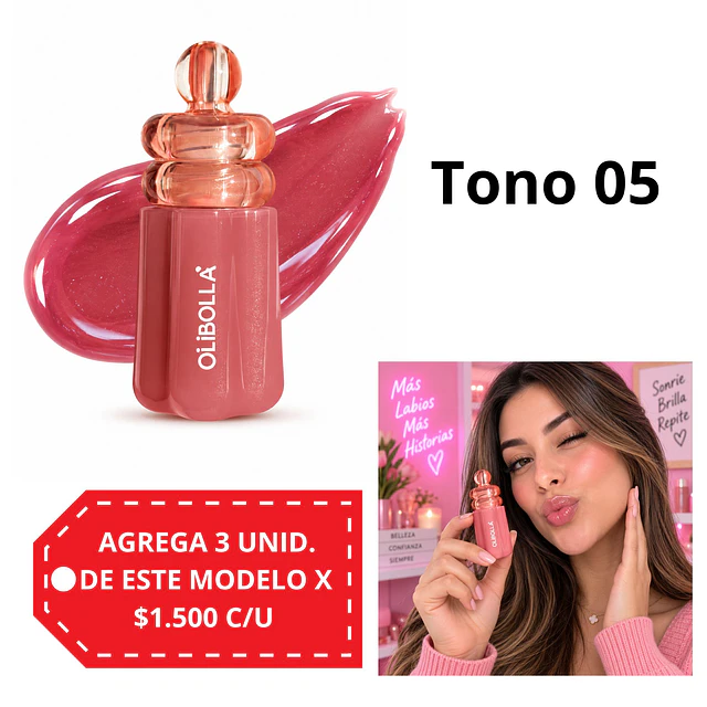 Gloss Labial Olibolla con Brillo y Efecto Hidratante - Tono 05
