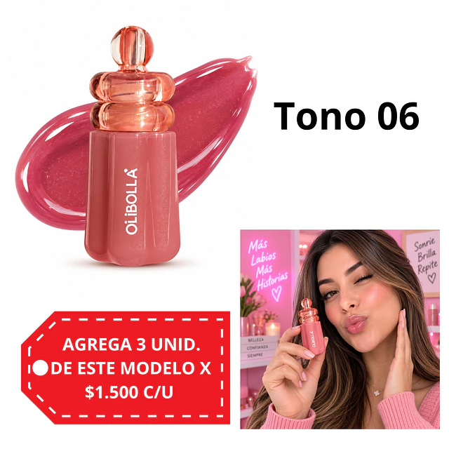 Gloss Labial Olibolla con Brillo y Efecto Hidratante - Tono 06