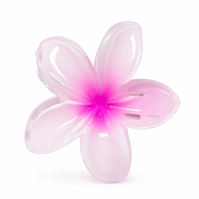 Pack de 6 Pinches de Cabello Flor Hawaiana Translúcida - Colores Surtidos 