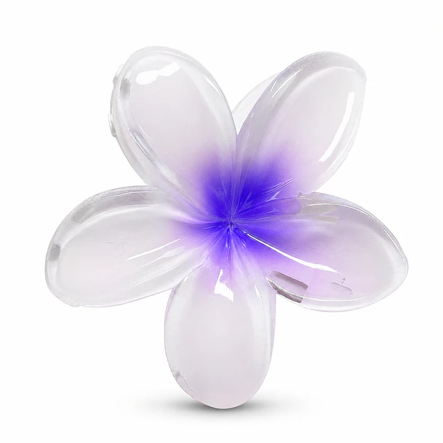 Pack de 6 Pinches de Cabello Flor Hawaiana Translúcida - Colores Surtidos 