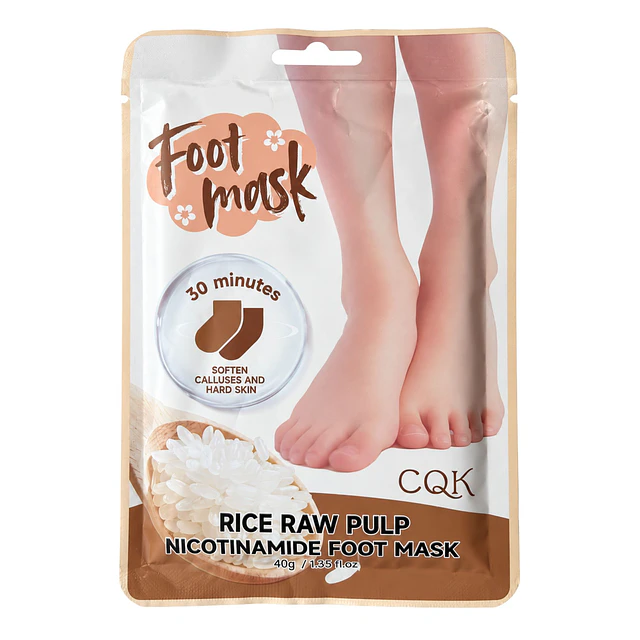 Mascarilla para Pies CQK con Niacinamida 40 g - Arroz 