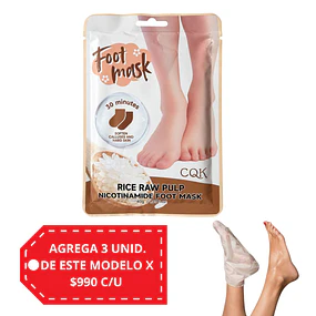 Mascarilla para Pies CQK con Niacinamida 40 g - Arroz 