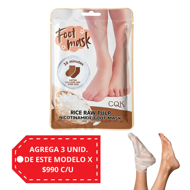 Mascarilla para Pies CQK con Niacinamida 40 g - Arroz 