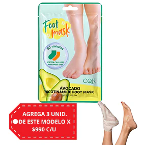Mascarilla para Pies CQK con Niacinamida 40 g - Palta 