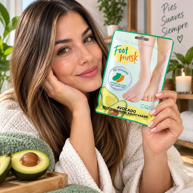 Mascarilla para Pies CQK con Niacinamida 40 g - Palta 