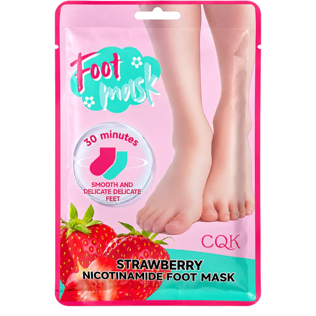Mascarilla para Pies CQK con Niacinamida 40 g - Frutilla 