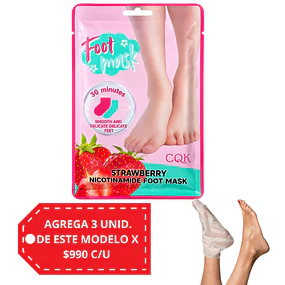 Mascarilla para Pies CQK con Niacinamida 40 g - Frutilla 