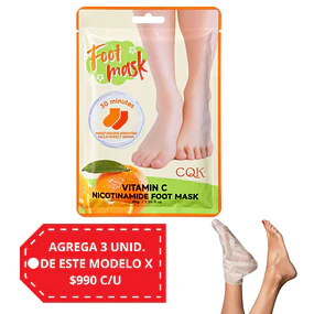 Mascarilla para Pies CQK con Niacinamida 40 g - Vitamina C 