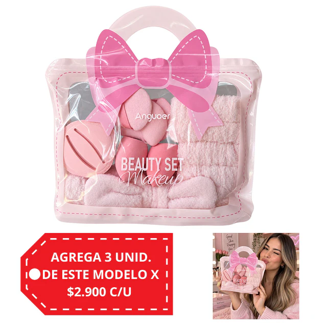 Set de Accesorios de Maquillaje Anguoer Beauty Set - 9 Piezas Colores Surtidos 