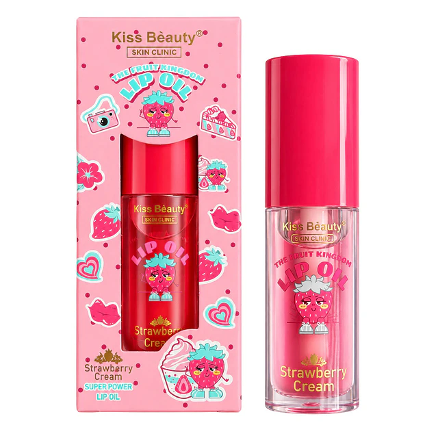 Aceite Labial Kiss Beauty Lip Oil 1387 - Strawberry Cream 