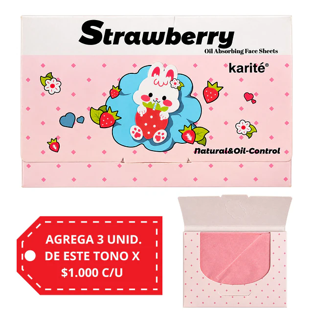 Papeles Absorbentes de Grasa Karité - Frutilla 
