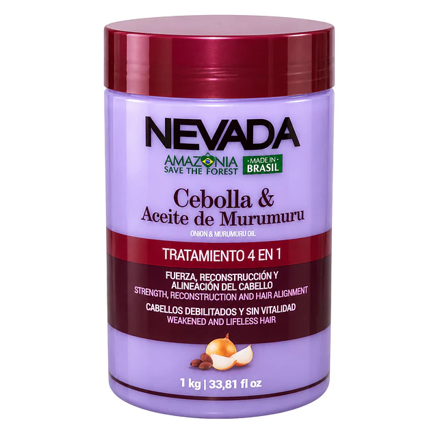 Mascarilla Capilar Nevada 4 en 1 Cebolla y Aceite de Murumuru 1 kg  
