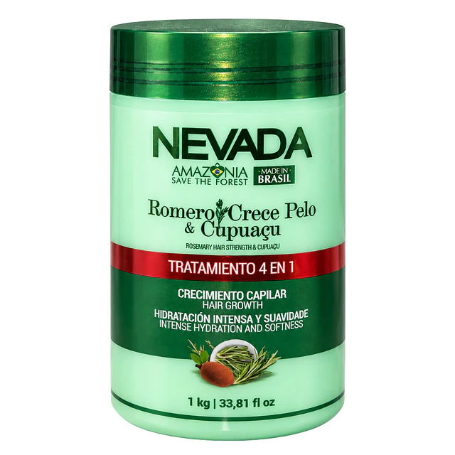 Mascarilla Capilar Nevada 4 en 1 Romero Crece Pelo y Cupuacu 1 kg 