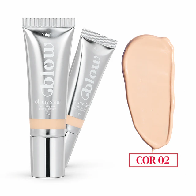 Base Líquida Ruby Rose Glow M303 Alta Cobertura - Tono 02 