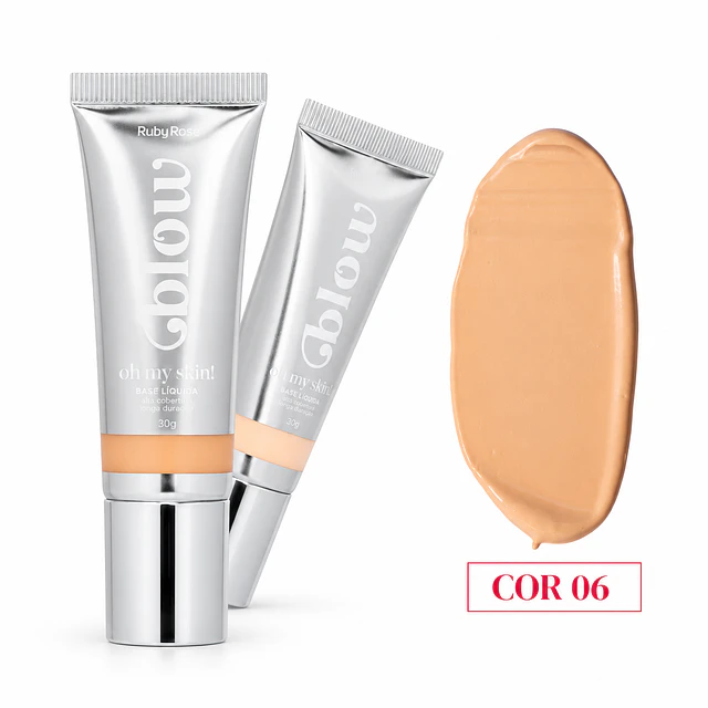Base Líquida Ruby Rose Glow M303 Alta Cobertura - Tono 06