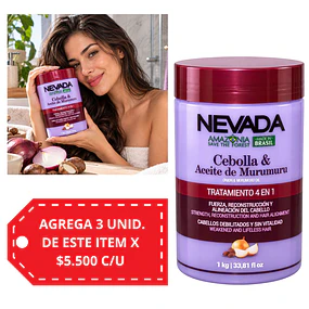 Mascarilla Capilar Nevada 4 en 1 Cebolla y Aceite de Murumuru 1 kg  