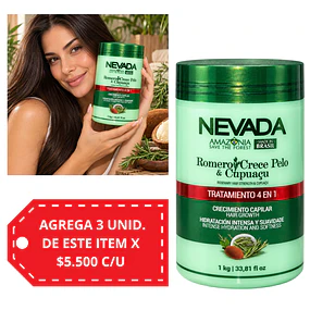 Mascarilla Capilar Nevada 4 en 1 Romero Crece Pelo y Cupuacu 1 kg 