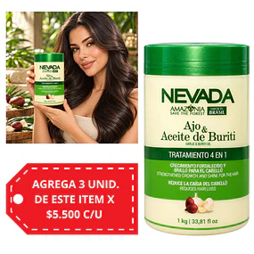 Mascarilla Capilar Nevada 4 en 1 Ajo y Aceite de Buriti 1 kg 