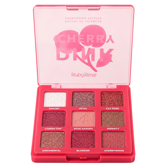 Paleta de Sombras Ruby Rose Pink Cherry 2000 - 9 Tonos 